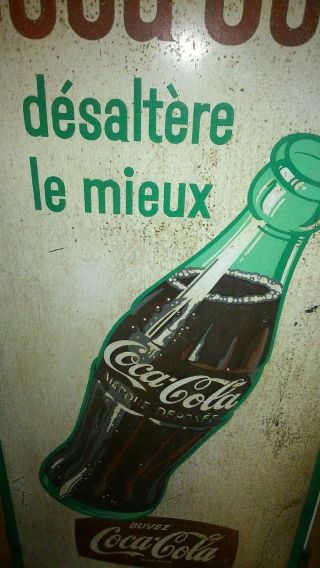 RARE VINTAGE 50 ' s MADE IN FRANCE COCA COLA Sign 40 