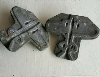 Vintage Wwii Wartime Trench Art Airplane 2 Part Aluminum Mould Mold