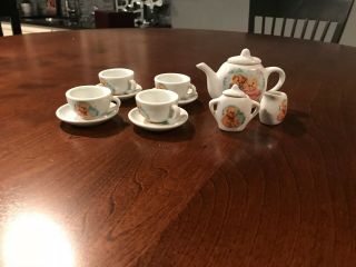 Vintage Pretty Teddy Bear Child China/porcelain Tea Set