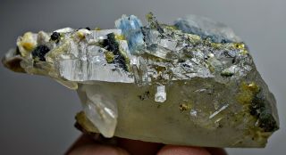 215 CT Rare Alkali BERYL Rosterite Crystal on Cross shape Quartz Crystal@Afghan 11