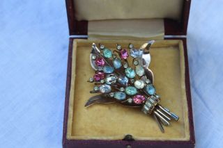 Early Donald Simpson Floral Spray Brooch Sterling Silver