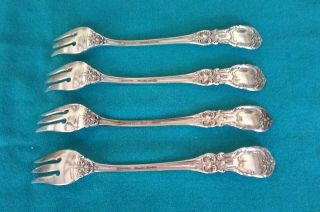 4 Reed & Barton Francis I (1st) Sterling Silver Cocktail/Seafood Forks Mark 2
