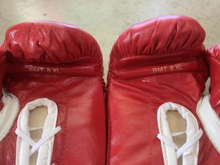 DEADSTOCK 80s TUF - WEAR Boxing Gloves 8oz NOS Sparring Gloves Red USA Rocky VTG 5