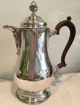 Good Quality Antique Silver Plated Coffee Pot With Fruitwood Handle