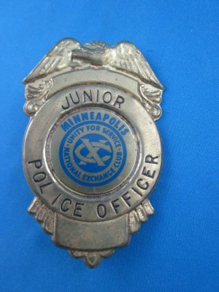 Vintage Metal Junior Police Officer Badge Minneapolis Mn