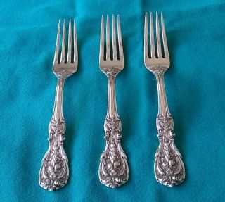 3 Reed And Barton Francis I (1st) Sterling Silver Dinner Forks Mark