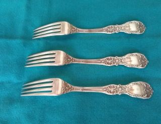 3 Reed And Barton Francis I (1st) Sterling Silver Dinner Forks Mark 2