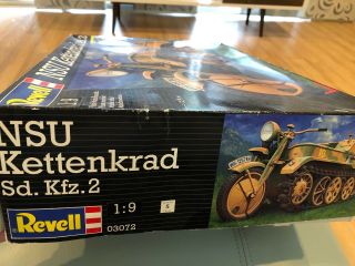 Vintage Revell 1:9 NSU Kettenkrad Half - Track Motorcycle MODEL WWII Old Stock 3
