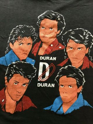 RARE Vintage 1980 ' s Duran Duran Black Graphic Galaxy Brand T - Shirt Men ' s Large 2