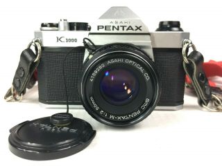 Pentax K1000 Vintage 35mm SLR Camera With 3 Lenses,  Flash,  Camera Bag,  Etc 2