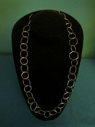Vintage Taxco Mexico Sterling Silver Fancy Link Long Chain Necklace 25 " 40.  6 G