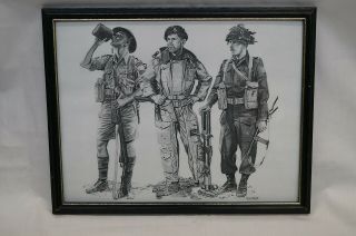 Vintage Ww2 Canadian Soldiers Ron Volstad Framed Print