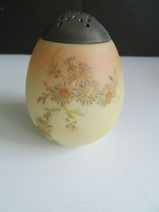 Vtg Mt.  Washington Glass Hand Decorated Egg Sugar Shaker 19th Century