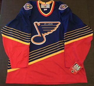 1995 - 97 St.  Louis Blues Vintage Ccm Gradient Blue Nhl Hockey Jersey Sz Xl Nwt