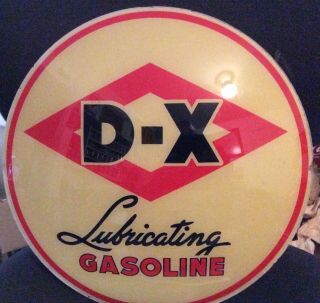 Dx Lubricating Gasoline Pump Globe Light Vintage Glass Lens Service Station Gas