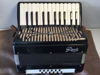 Vintage Black Sonola Rivoli Accordion Student Model 12 Bass 25 Keys