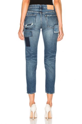 MOUSSY Vintage Patched Tapered Button Fly Distress Skinny Denim Jeans $388 1130 5
