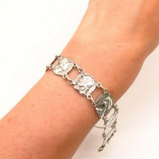 Antique Victorian 925 Sterling Silver Greek / Roman God & Goddess Link Bracelet
