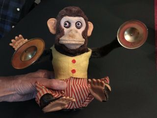 Vintage Ck Jolly Mechanical Monkey Chimp Cymbal Playing