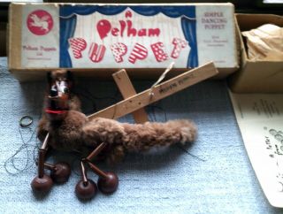 Vintage Pelham Wolf Marionette W/packing Papers Plus