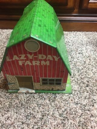 Vintage Lazy Day Farm Barn Marx Tin Litho