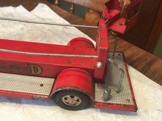 VINTAGE 1950 ' S/60’s TONKA AERIAL LADDER HYDRAULIC T.  F.  D.  FIRE ENGINE TRUCK NO.  5 4