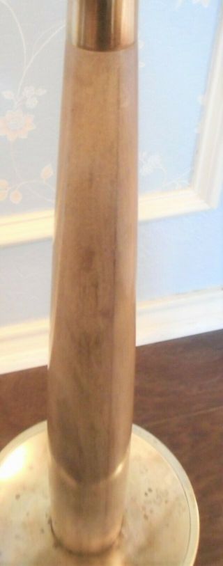 Vintage STIFFEL Table Floor Lamp Brass Wood Glass Shade 47 