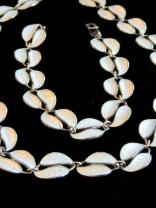 Modernist David Andersen Blue White Sterling Necklace Bracelet Winnaess Norway