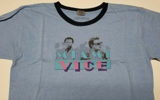 Vintage Miami Vice Ringer T - Shirt Men Large Crockett Tubbs florida old school 2