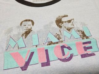Vintage Miami Vice Ringer T - Shirt Men Large Crockett Tubbs florida old school 3