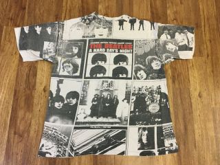 XL - Vtg 80s - 90s The Beatles All Over Prints Single Stitch Cotton T - Shirt USA 2