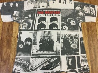 XL - Vtg 80s - 90s The Beatles All Over Prints Single Stitch Cotton T - Shirt USA 3