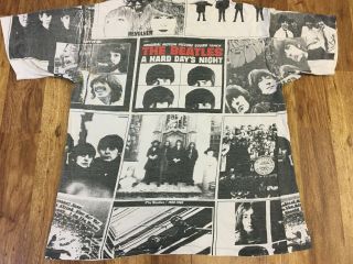XL - Vtg 80s - 90s The Beatles All Over Prints Single Stitch Cotton T - Shirt USA 6