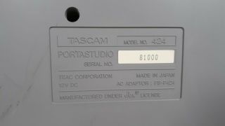 TASCAM 424 Portastudio Vintage 4 Track Recorder W/ PS and Cassette. 11