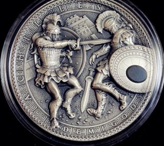 2017 Niue 2 oz Antique Silver Demigods Achilles Ultra High Relief 4