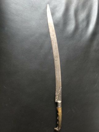 Antique Oriental Islamic Ottoman Turkisk Balkan Yatagan Yataghan Sword Knife 19t