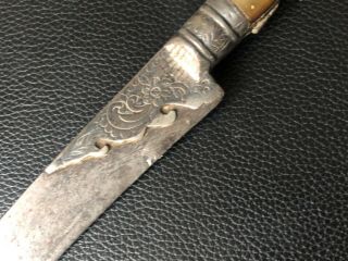 Antique oriental islamic Ottoman turkisk balkan yatagan yataghan sword knife 19t 2