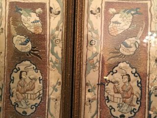 A Pair Chinese Qing Dynasty Textile Panels,  Framed 2. 7