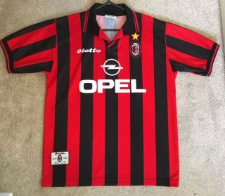 Ac Milan Home Shirt 1997/98.  Lotto (large) Retro/vintage