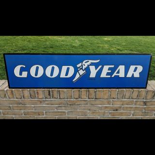 Vintage Goodyear Tires Dealer Double Sided Metal Sign Gas Station Oil