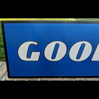 Vintage Goodyear Tires Dealer Double Sided Metal Sign Gas Station Oil 4