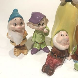 Disney ceramic set Snow White and the seven Dwarfs figures VINTAGE Japan 4