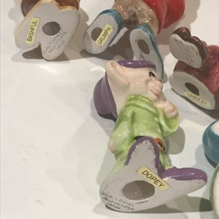 Disney ceramic set Snow White and the seven Dwarfs figures VINTAGE Japan 6