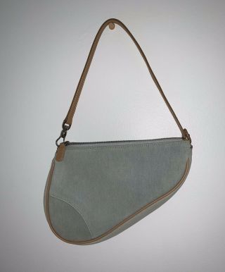 Christian Dior Saddle Mini Shoulder Bag Vintage Italy Light Denim