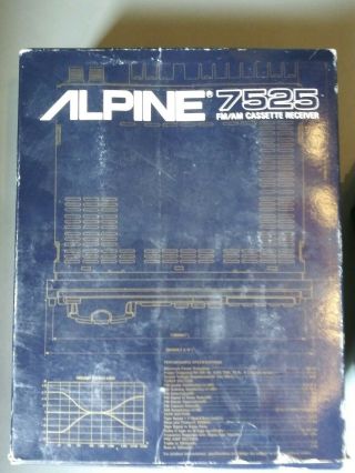 Vintage Old School Alpine 7525 Am/Fm Cassette Receiver  Not 3