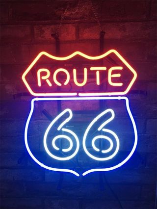 " Route 66 " Handcraft Vintage Custom Gift Bedroom Display Decorbar Neon Sign