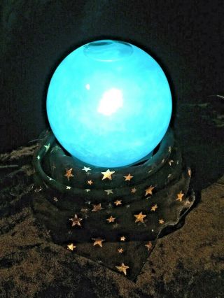 Vintage Gypsy Fortune Teller Crystal Ball Motion Lamp Occult Prop Electric