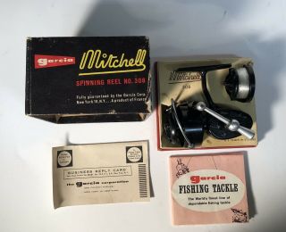 3 Vintage Fishing Spinning Reels,  Mitchell,  Shakespeare & Heddon. 7