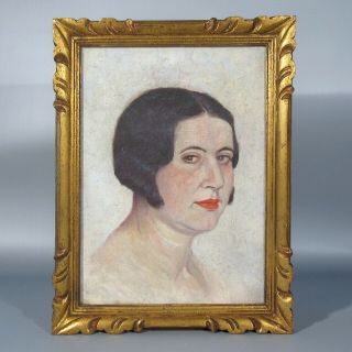 Gaston Foubert,  Vintage French Painting,  Portrait Of A Woman “garçonne” Flapper