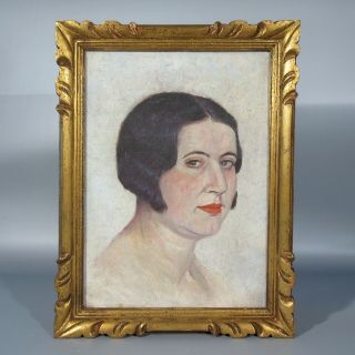 Gaston Foubert,  Vintage French Painting,  Portrait of a Woman “Garçonne” Flapper 4